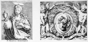 St. Mary Magdalene and her coat of arms by English School